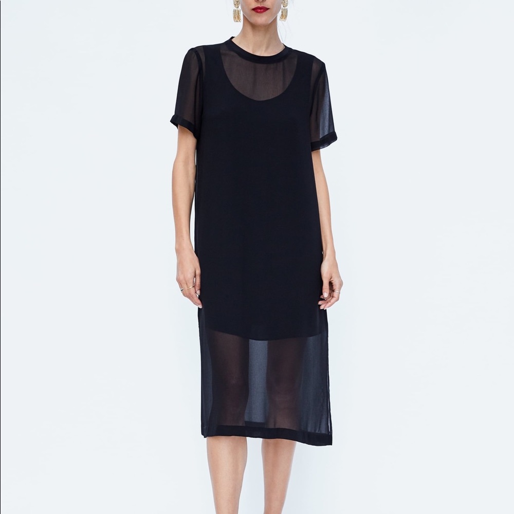 Zara || Black Midi Dress Sheer